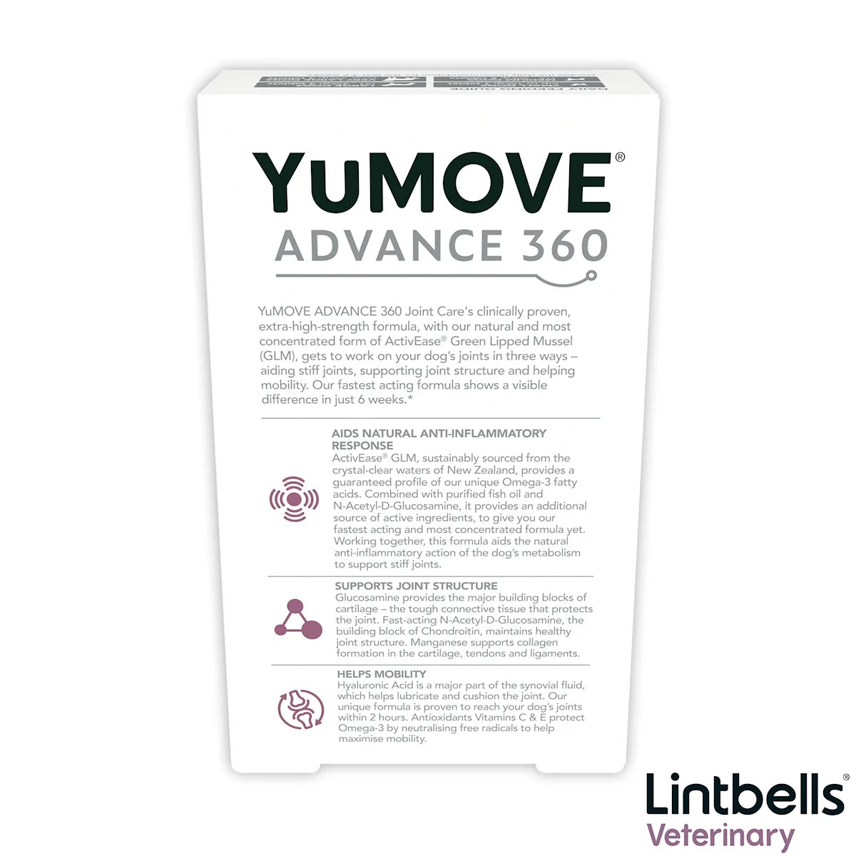 YuMOVE Advance 360 Joint Care for Dogs - box rear