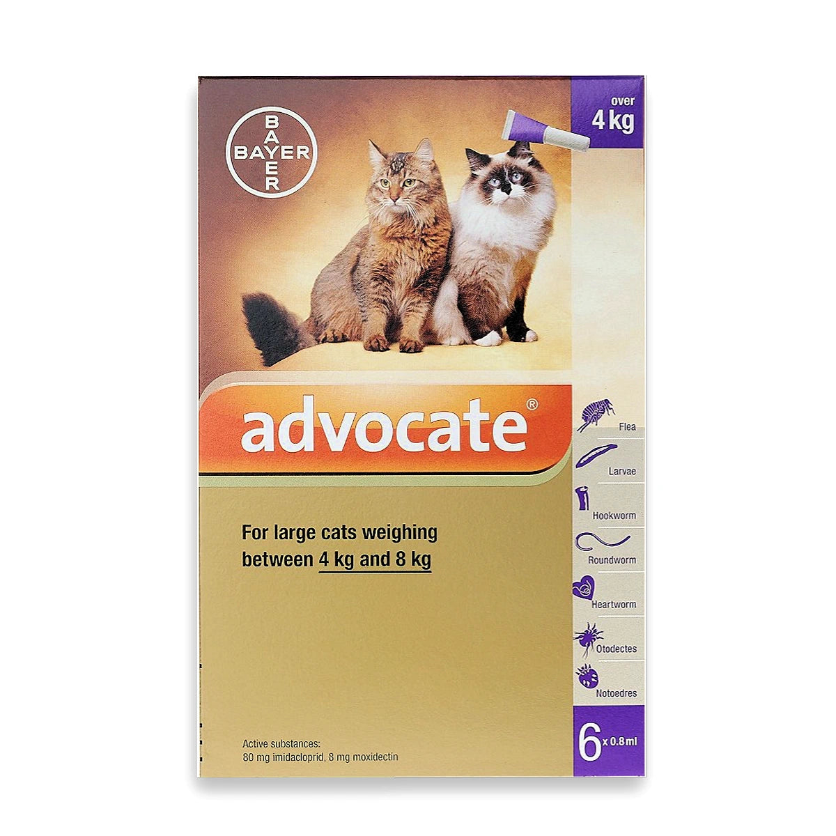 Advocate 80 Spot-On For Large Cats 4Kg to 8kg