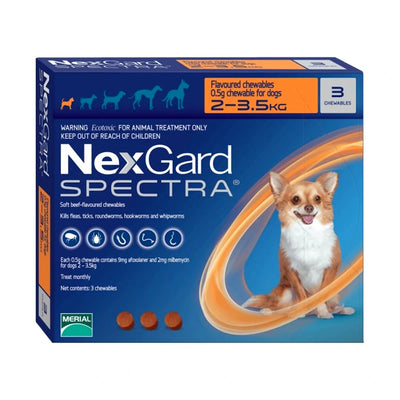 NexGard SPECTRA® Chewable Tablets for Extra Small Dogs (2kg-3.5kg)