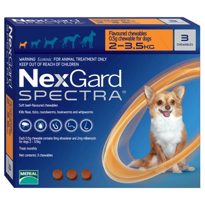 NexGard SPECTRA® Chewable Tablets for Extra Small Dogs (2kg-3.5kg)