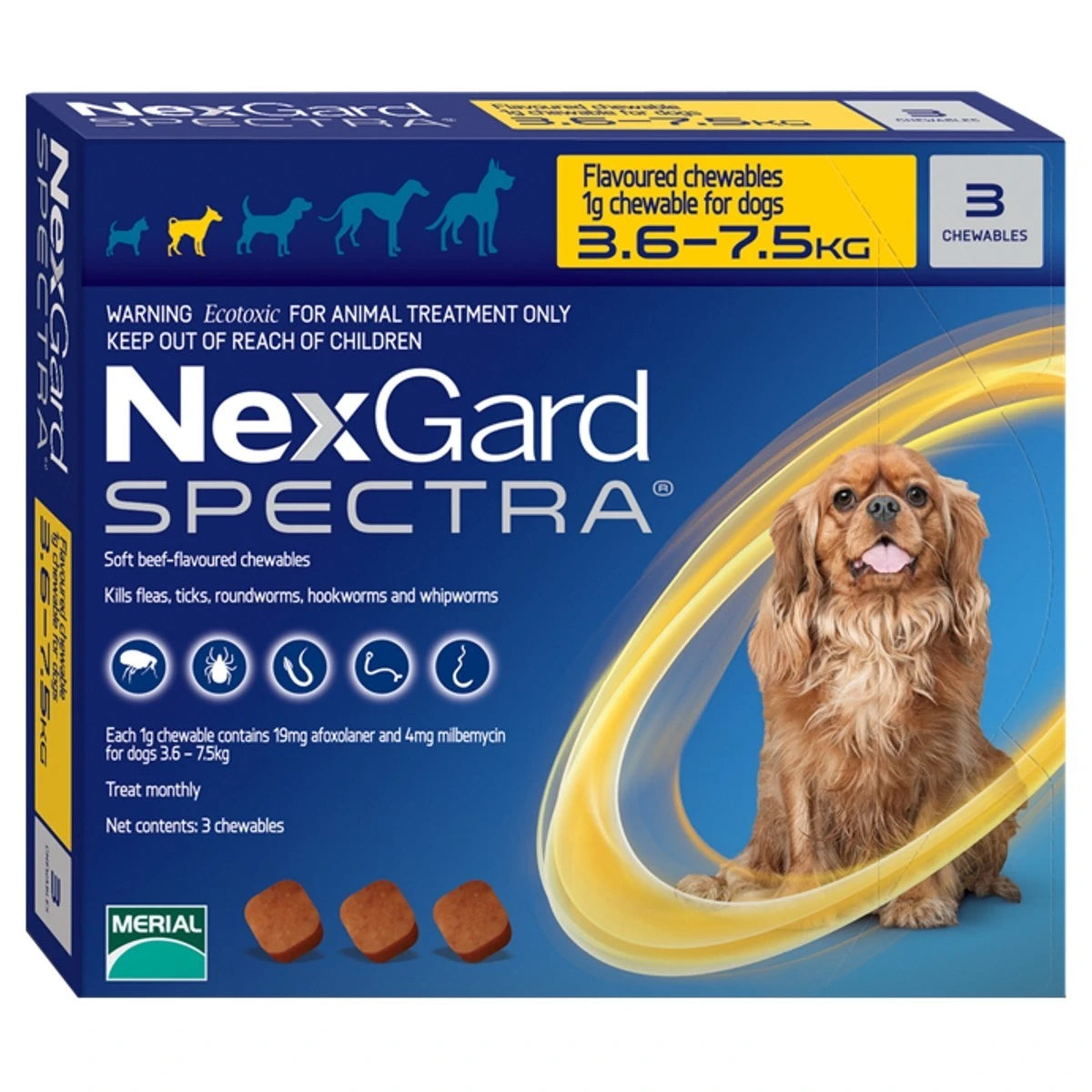NexGard SPECTRA® Chewable Tablets for Small Dogs (3.6kg-7.5kg)