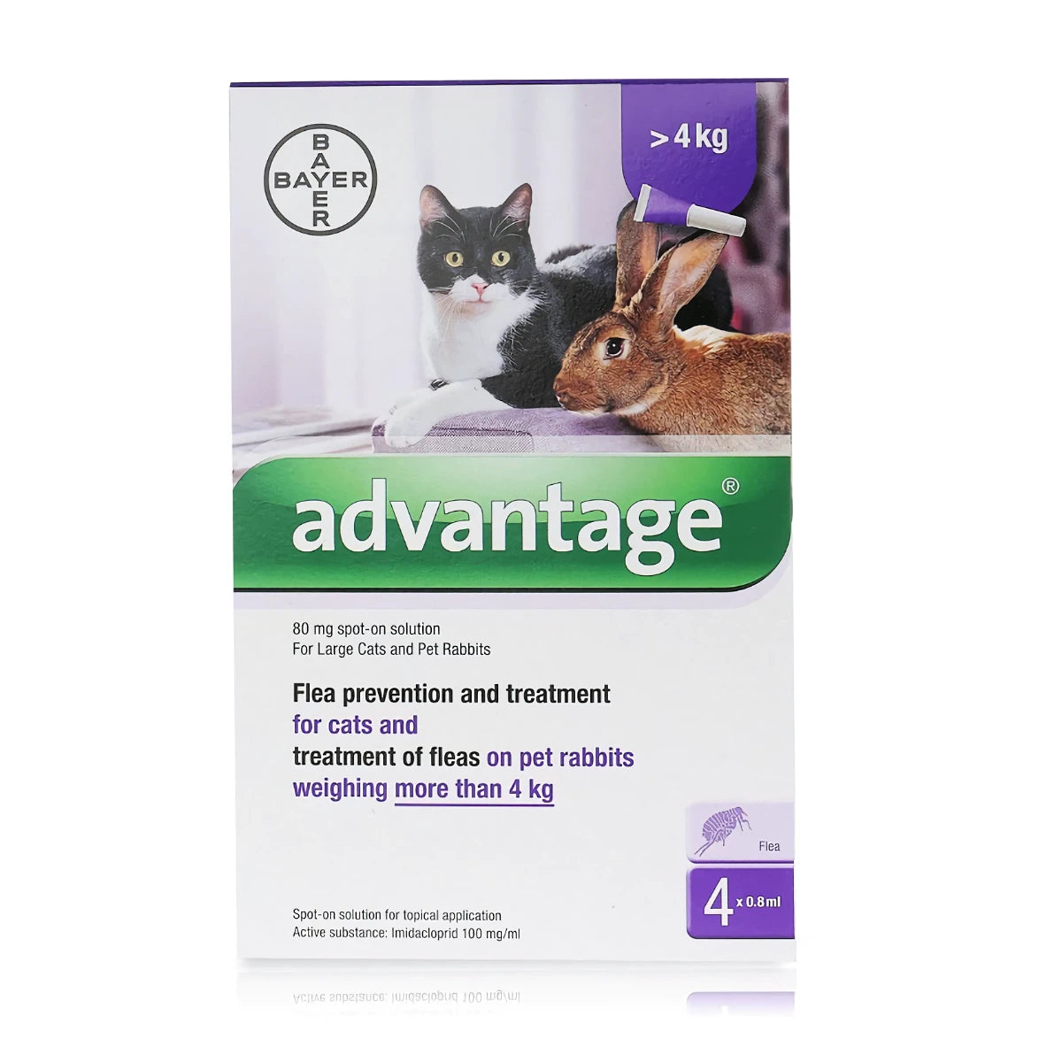 Advantage 80 for the larger cat or rabbit over 4Kg - 4x0.8ml