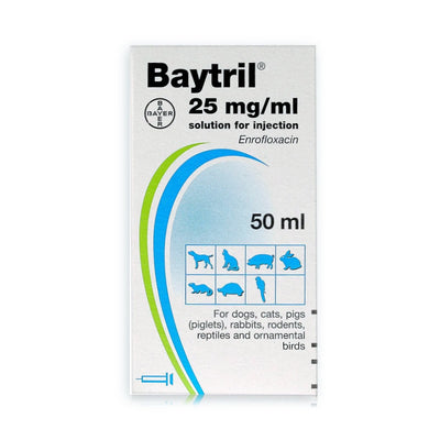 Baytril 25mg/ml Solution for Injection - 50ml