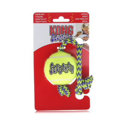 Kong AirDog Squeaker Ball with Rope Toy - For Medium Dogs