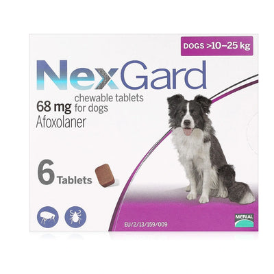 NexGard Chewable Tablets 68mg for Large Dogs (10kg-25kg)