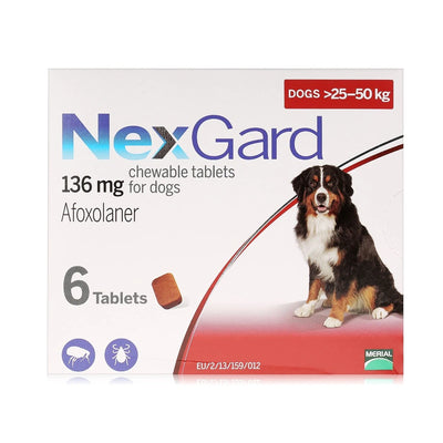 NexGard Chewable Tablets 136mg for XL Dogs (25kg-50kg)