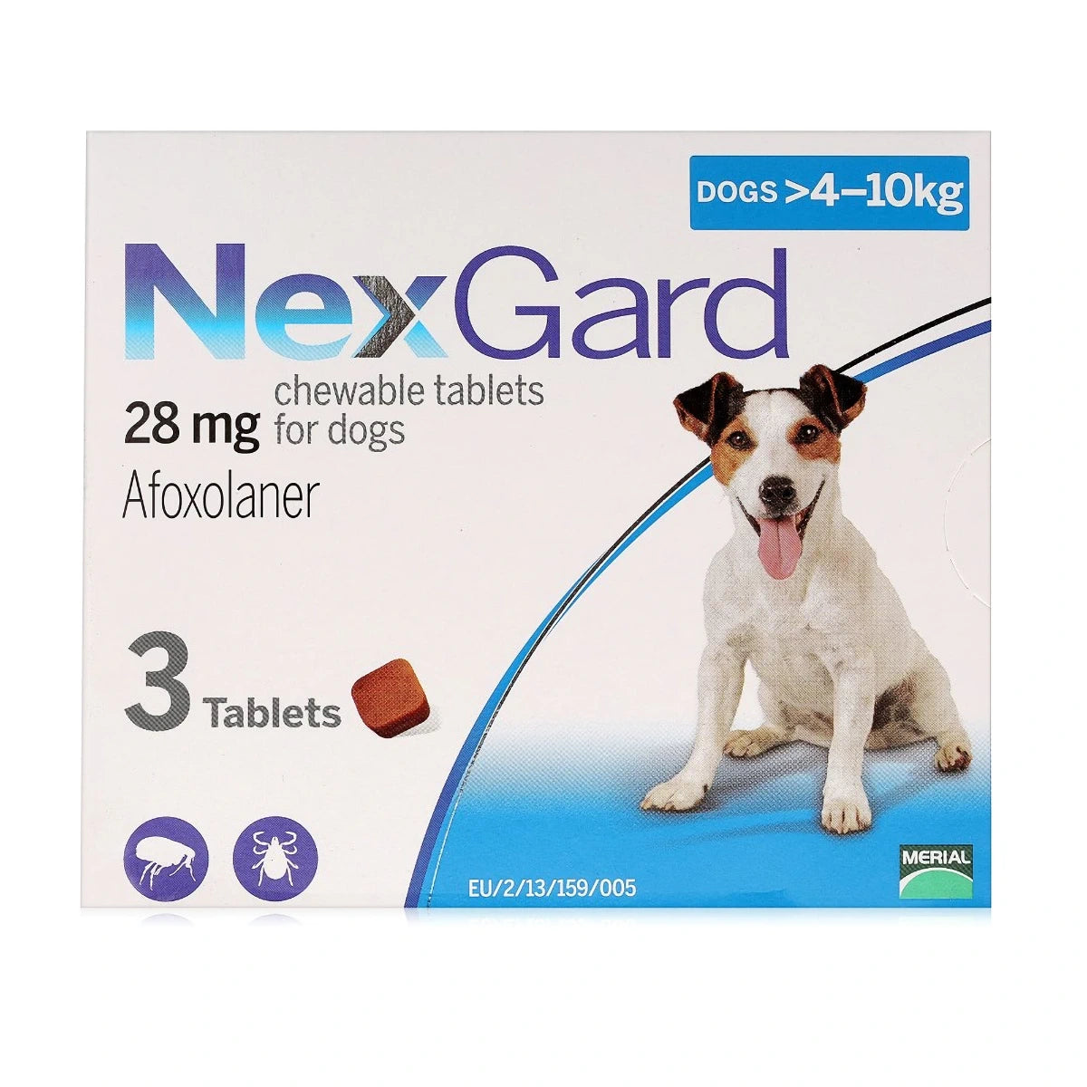 NexGard Chewable Tablets 28mg for Medium Dogs (4kg-10kg)