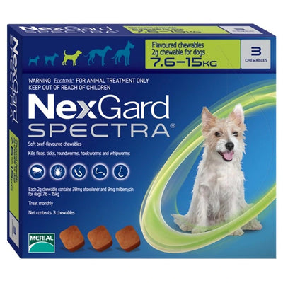 NexGard SPECTRA® Chewable Tablets for Medium Dogs (7.6kg-15kg)